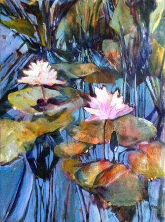 Lotus Pond Reflections #1 Acrylic on panel 18x24