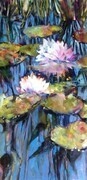 Lotus Pond Reflections #2 Acrylic on panel 12x24 SOLD