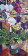Orchids at the Waldorf  Acrylic, 12x24