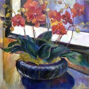 Orchids at the Waldorf acrylic 24x24