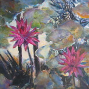 Thai Lily, Acrylic, 24x24  SOLD